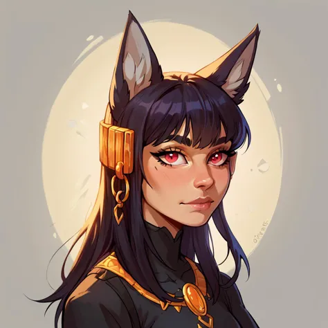 zPDXL2,1girl, solo, anub1s, portrait, <lora:Monster_Girl_Encyclopaedia_MGE_-_Anubis_-_Pony:0.8>, (DynaPortrait_PDXL:0.5)