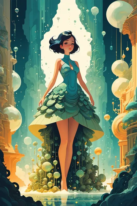 <lora:FF-Style-James_Gilleard:0.75> in the style of james gilleard,  <lora:SDXLSamDoesArts:0.7> SamDoesArts, art by Sam Yang,  absolute beauty birth'd from fragile chaos, mandelbulb dress, insanely detailed, full of life, animated