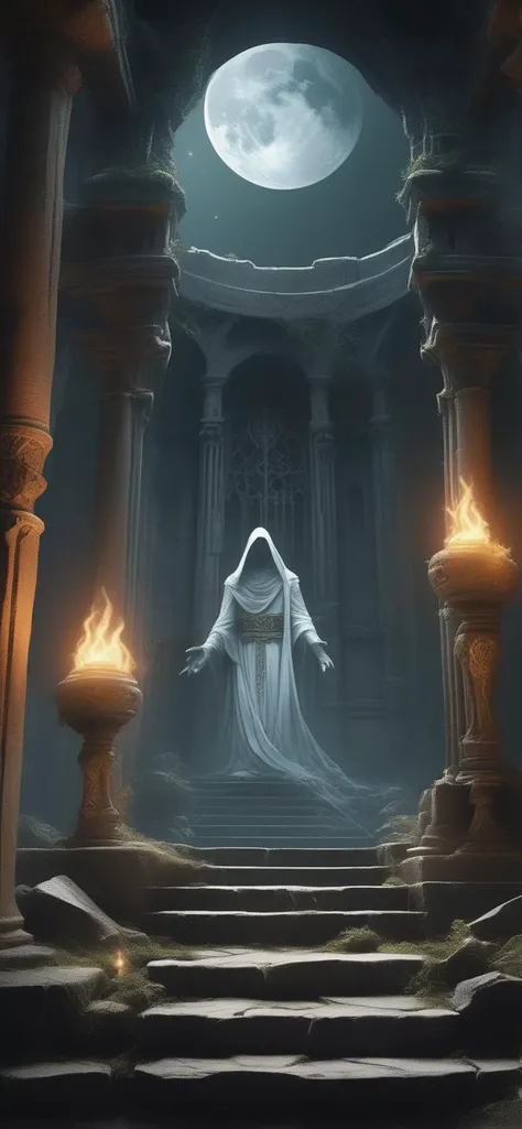 In the heart of an ancient temple, veiled by time,
A ghostly presence stirs, a whisper in the shadows.
His form ethereal, draped in memories and sorrow,
He roams the sacred halls, a relic of forgotten tomorrows.
**Verse I: The Silent Vigil**
*Stone walls cradle secrets,*
*Carved by hands long turned to dust.*
*Incense smoke curls, dances,*
*As he weaves through moonlit dusk.*
**Verse II: The Lost Chant**
*His voice, a spectral hymn,*
*Echoes off cold, weathered stones.*
*Once a priest, now a phantom,*
*Chanting prayers for sins unknown.*
**Verse III: The Broken Altar**
*Before the shattered altar,*
*He kneels, seeking absolution.*
*His sins, etched into the marble,*
*An ancient script of retribution.*
**Verse IV: The Unfinished Tale**
*Who was he? A sage? A lover?*
*His name lost in the temple's breath.*
*Perhaps he loved a mortal maiden,*
*Or sought enlightenment in death.*
**Verse V: The Lingering Light**
*His lantern flickers, casting shadows,*
*On frescoes of gods and celestial strife.*
*He yearns for release, redemption,*
*To ascend beyond this earthly life.*
**Verse VI: The Final Benediction**
*And so, the ancient ghost lingers,*
*Between realms, a spectral sentinel.*
*His story etched in moonstone,*
*Whispered by the temple's ancient bell.*
**Epilogue: The Temple's Heartbeat**
*When night falls, listen closely,*
*You'll hear his sighs, his quiet plea.*
*For in the temple's crumbling stones,*
*The past and present mergeâa symphony.*
And there, amidst incense and silence,
The ancient ghost weaves his eternal dance,
A guardian of memories, a spectral flame,
Bound to the temple's sacred trance.
white clothes <lora:Realistic_Hot_Emma:0.7>(small round breasts),
(amazing cleavage), sculpted calves, long blonde wavy hair,
from the side, sideview,((sideboob)), smile