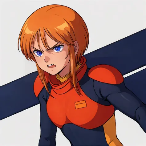 masterpiece,high quality,
<lora:elpeople011:0.6>,
elpeople,1loli,
plespacepilotsuit,
short hair,orange hair,bangs,short hair with long locks,sidelocks,hair between eyes,blue eyes,
black spacepilotsuit,
gloves,
angry,