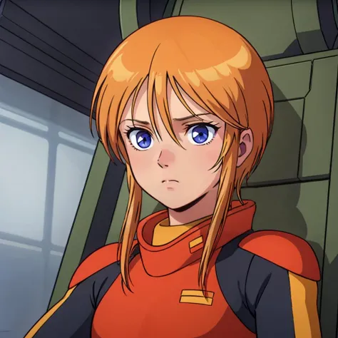 masterpiece,high quality,
<lora:elpeople011:0.6>,
elpeople,1loli,
plespacepilotsuit,
short hair,orange hair,bangs,short hair with long locks,sidelocks,hair between eyes,blue eyes,
expressionless,cockpit,