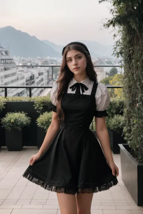photo of (S272_SofiaEspanha:0.99), (beautiful face), (((walking in a fancy luxury hotel))), modelshoot style, (extremely detailed CG unity 8k wallpaper), photo of the most beautiful artwork in the world, professional majestic (photography by Steve McCurry), 8k uhd, dslr, soft lighting, high quality, (film_grain:1.2), (bokeh, blurry foreground, blurry background), Fujifilm XT3 sharp focus, f 5.6, High Detail, Sharp focus, dramatic, (((wearing black french_maid_dress))), (looking at viewer:1.2), (detailed pupils:1.3), (natural light), (((medium-long shot:1.3))), epiCPhoto