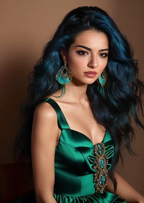 melisa_asli_pamuk, with blue hair wearing a green dress and earrings, with a dark background and a blue smoke, by Franois Quesnel
<lora:melisa_asli_pamuk-000006:0.8>,