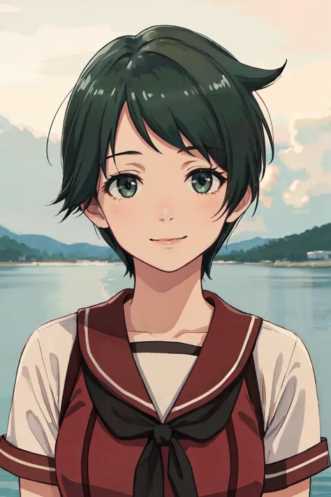 <lora:MogamiKancolleV4:1>mogami \\(kancolle\\),
(best quality, masterpiece, RAW photo,ultra-detailed:1.2), <lyco:GoodHands-beta2:1.0>,1girl,solo,looking at viewer,smile