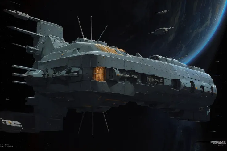 best quality,masterpiece,highly detailed,ultra-detailed,
(logh spacecraft, space_battleship look like Katana science fiction , scifi :1.1) in orbit earth \(planet\), starry sky, nebula, beam,laser,glowing engin,
<lora:LOGH_FPA_V02:0.85>