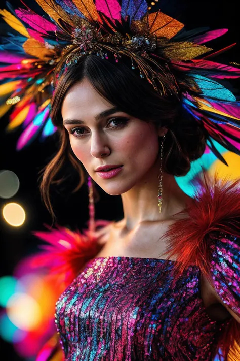 KeiraK_SoloTI_v1,
(A vibrant kaleidoscope of colors, with a flowing asymmetrical dress adorned with sequins and feathers, for a mesmerizing and captivating visual feast:1.1), ((In a contemporary art gallery, with avant-garde installations and interactive displays, as lights dance and reflections create a world of wonder:1.2)), (seductive), photorealistic, masterpiece, high quality, artistic, unique, award winning photograph, professional, 8k, RAW photo, best quality,flattering, (cinematic:1.3),
<lora:add_detail:0.6>,<lora:LowRa:0>,, PA7_Portrait-MCU,