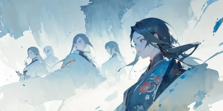 (photorealistic:1.3),6+girls and boys,varied expressions,Wuxia Warrior,Opulent Equipment,Cinematic Ambience,Alluring Outfit,dark Theme,Majestic Landscapes,Traditional Chinese Attire
<lora:flat2:0.7> <lora:dtl11-cnlight:-0.7> <lora:colorFish_v10:0.6> (watercolor rendering:1.3),colorful patterns, flat colors, (high contrast within the same hue:1.3)