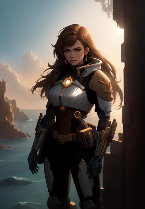 a girl, semi-cyborg, biomechanical arms, medium shot, cinematic
Style-Nebmagic, prt