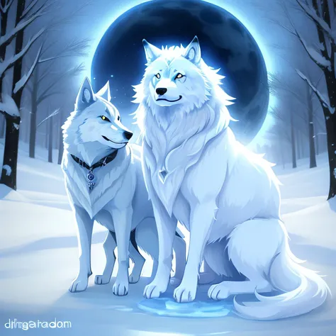 Pagan god Woman,Wolves,Ice,