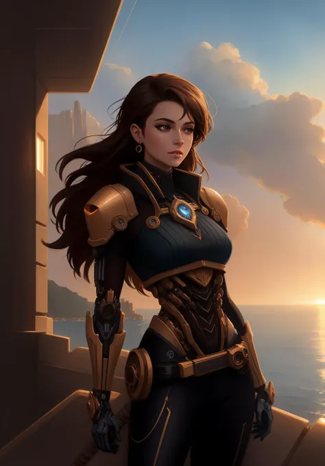 a girl, semi-cyborg, biomechanical arms, medium shot, cinematic
Style-Nebmagic, prt