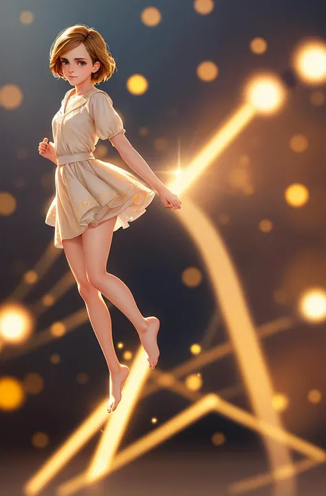 emma watson, detailed eyes, pores on face,
Cute, smilling, bloom, blurred background, (full body:1.5), lighting, golden ratio