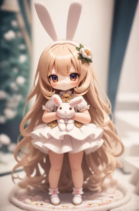 bunny morph girl, fluffy, soft ((best quality)), ((masterpiece)), ( extreme detailed, highest detailed, official art, beautiful and aesthetic:1.2), depth of field, composition, FULL BODY, (CHIBI), (beautiful and detailed eye:1.3),(very happy:1)