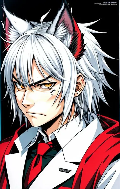 the (the angry lynx head1.1) portrait, symmetrical
art by Takeshi Obata