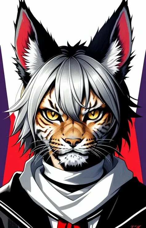 the (the angry lynx head1.1) portrait, symmetrical
art by Shuichi Shigeno