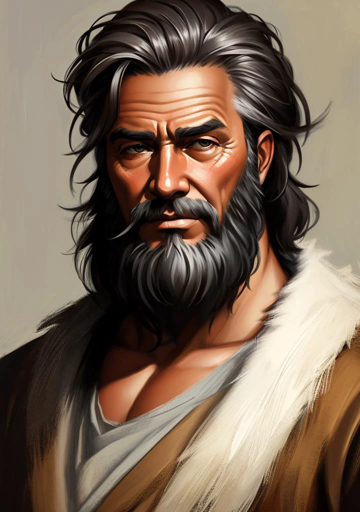 epic realistic, high-quality artwork of a oldman, rough brush strokes