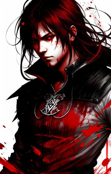 man killer, covered in blood, diffuse lighting highly detailed, dynamic pose, head thrown back, insanity
art by Yoshitaka Amano