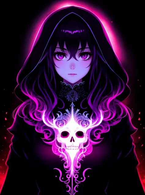 girl +/- unded lich,Portrait, complex dark background