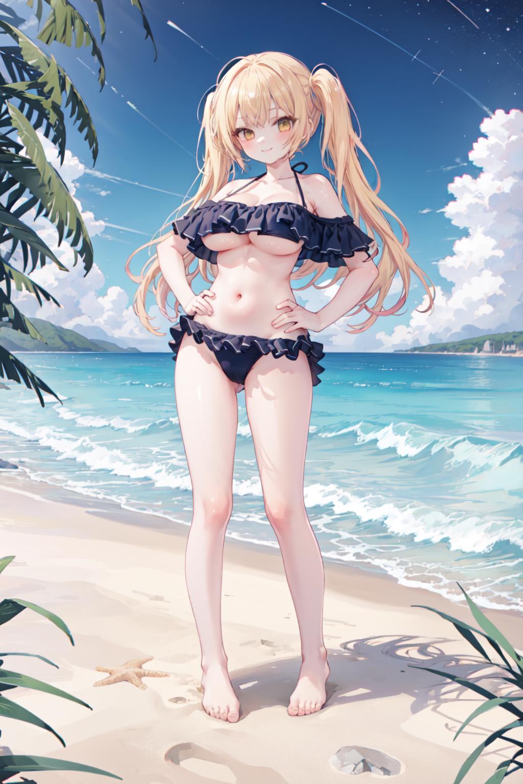 [costume]Blue Archive Kuromi Serika's bikini swimsuit/蔚蓝档案 黑见芹香 比基尼泳装 v1.0