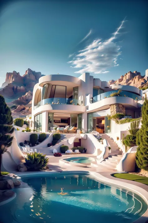 (masterpiece:1.3),(best quality:1.4),(ultra-detailed:1.1),(detailed light:1.1),(RAW photo:1.2),(photorealistic:1.4),
villa,(Canyon:1.3),(white villa on cliff:1.2),<lora:fang_20230811104238:1>,<lora:20231007-1696670835833:0.6>,
day,sunny weather,fresh flower,
