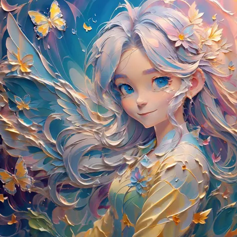 [(white background:1.5),::5], 4k, (masterpiece),(best quality),(ultra-detailed), 1girl, mid shot, angel wings, magic aura, splash, butterflies, smile <lora:lihui4JXK-b2-bf16-128-128-1-re1-ep3-768-DA-5015fix:1>  <lora:cute_oil:1.1>  <lora:impasto:0.8>  <lora:3DMM_V10:1>, perfecteyes eyes <lyco:locon_perfecteyes_v1_from_v1_64_32:1>