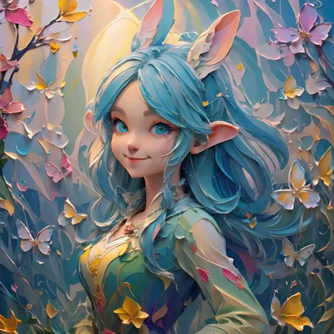 [(white background:1.5),::5], 4k, (masterpiece),(best quality),(ultra-detailed), 1girl bunny, mid shot, elven, magic aura, splash, butterflies, smile <lora:lihui4JXK-b2-bf16-128-128-1-re1-ep3-768-DA-5015fix:1>  <lora:cute_oil:1.1>  <lora:impasto:0.8>  <lora:3DMM_V10:1>