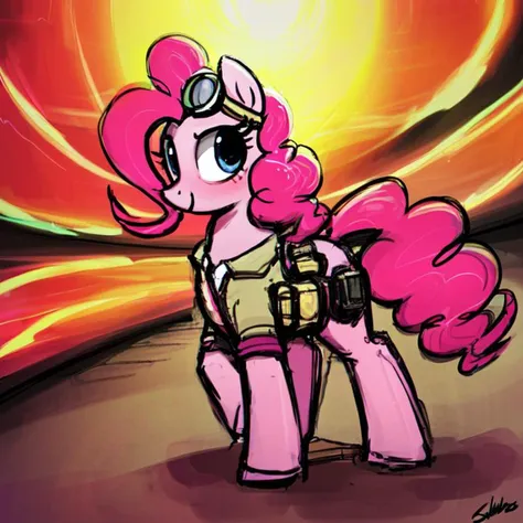 safe, solo, pinkie pie, pony, mare, fusion reactor, goggles, artist:lumineko, artist:selenophile