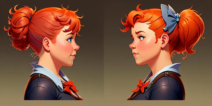 Character turnaround of Hildai17 the barmaid. multiple views of the same character. charturner, art by smoose2