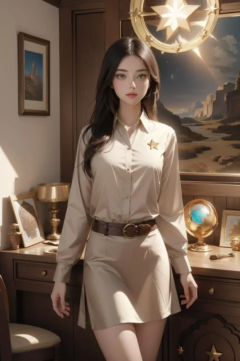 1girl, (detailed art by Sam Bosma:0.7) and (David Hettinger:1.0) , 8k 3D Rendering, fantasy Concept art, stylized, medium shot of an in a very Regal Amaranth traditional Turkish Platinum and Bloodstone Accents Button-down shirt, Historical Rugged ([Sabertooth tiger:Star:5]:1.3) Templar, pointe pose, from inside of a 1920'S Bavaria, desolate space with Pinecone, at Overcast, Wide view, Cosy, Golden ratio, Hipster Art, studio lighting, pinhole lens, Warm Colors, dreamy magical atmosphere, sgraffito, professional, contest winner, elaborate