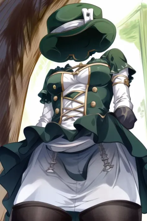 ((best quality)), ((highly detailed)), masterpiece, detailed face, beautiful face, (detailed eyes, deep eyes), (1girl), (glasses), cowboy shot, from below, worm's eye view, upskirt, <lora:invisible:1.5>, ((invisible)), (((no humans))), (faceless:1.4), headless, cross-laced clothes