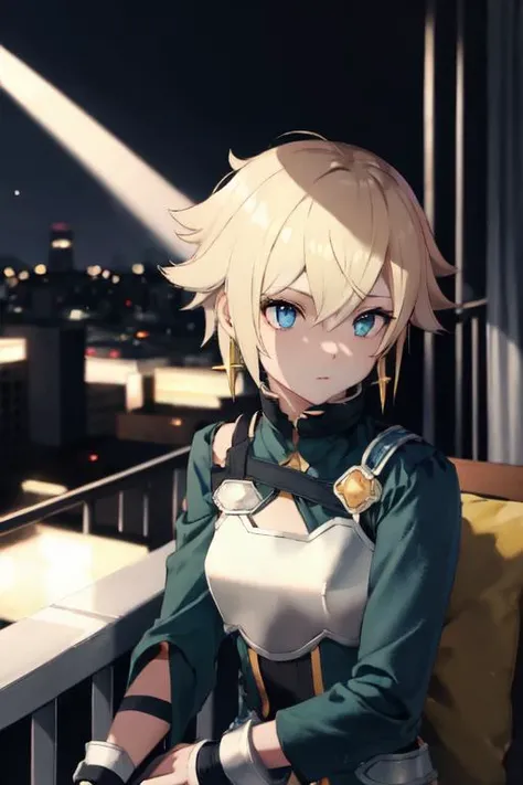 Positive:(best quality:1.1), (masterpiece:1.2), high quality shadow, beautiful detailed, (high detailed skin, skin details), beautiful face, detailed eyes, depth of field, dramatic light, best quality, highres, best shadow, best illumination, detailed face <lyco:GoodHands-beta2:1.0> nice hands, perfect hands
<lora:ros1:1> <lora:sinon_v5:1> breastplate, armor, full body, hair covering eye, blue eyes, blonde hair, balcony background, balcony, star earrings, star accessories, star jewelry