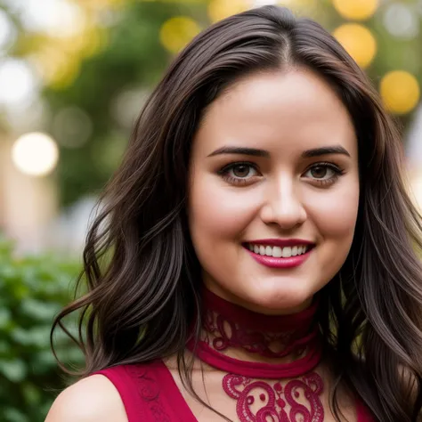Paparazzi photograph, ((closeup photo of the face and neck, head in shot:1.3)) of DanicaMcKellar <lora:DanicaMcKellar_M1:1.0> ((short:1.2) petite young woman:1.3), (standing in a beautiful park:1.3)
BREAK
((cinematic analog style portrait:1.3)), (laced, intricate, alluring, simple:1.3), (turtleneck midi dress:1.3), (super red:1.3)
BREAK
(medium rounded breasts:1.2), (tense smile:1.3), (good teeth), (round cheeks:1.2), (detailed natural lips:1.3), (red lips), (highly detailed facial features:1.3), ((long wavy:1.3) super black hair:1.2)), (beautiful black eyes), (eye makeup:1.2), (big innocent eyes), (wide hips:1.3), (minor skin wrinkles:1.2)
BREAK
ambient lighting, natural lighting, volumetric lighting, (bokeh, blurry background:1.3), photorealistic, hires, 8k uhd, dslr, Fujifilm XT3, style by Flora Borsi, bright bold colors <lora:add_detail:0.75>
