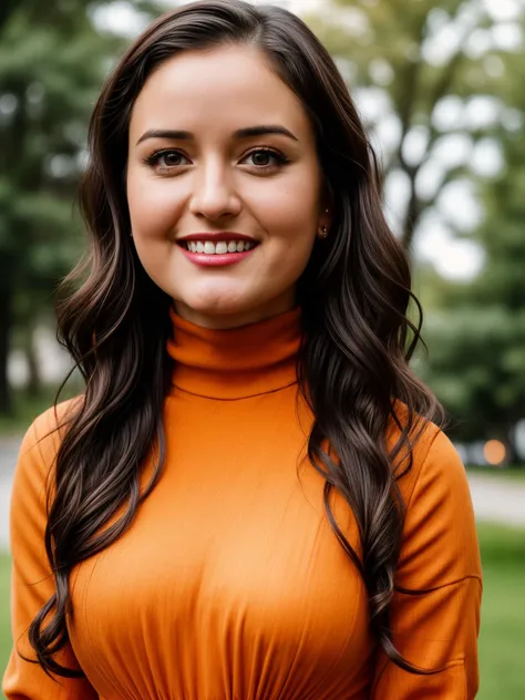 Paparazzi photograph, ((closeup photo of the face and neck, head in shot:1.3)) of DanicaMcKellar <lora:DanicaMcKellar_M1:1.0> ((short:1.2) petite young woman:1.3), (standing in a beautiful park:1.3)
BREAK
((cinematic analog style portrait:1.3)), (laced, intricate, alluring, simple:1.3), ((super orange:1.3)), (turtleneck midi dress:1.3)
BREAK
(medium rounded breasts:1.2), (tense smile:1.3), (good teeth), (round cheeks:1.2), (detailed natural lips:1.3), (red lips), (highly detailed facial features:1.3), ((long wavy:1.3) super black hair:1.2)), (beautiful black eyes), (eye makeup:1.2), (big innocent eyes), (wide hips:1.3), (minor skin wrinkles:1.2)
BREAK
ambient lighting, natural lighting, volumetric lighting, (bokeh, blurry background:1.3), photorealistic, hires, 8k uhd, dslr, Fujifilm XT3, style by Flora Borsi, bright bold colors <lora:add_detail:0.75>