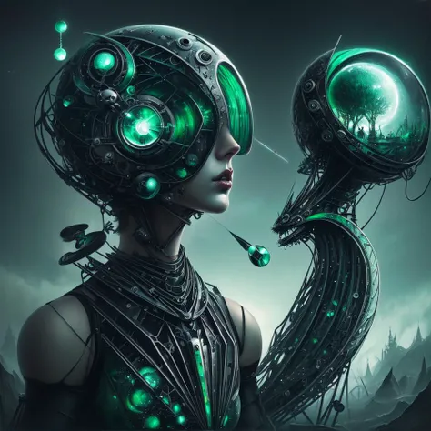 (cult of cthulhu:0.5), (geometric:1.2), (futurism), impressionist, detailed, (1girl:1.2), majestic, breathtaking, (suggestive:1.1),(depressing:1.4), (cute:1.4), enticing, (irresistible:1.5), disturbing, (fascinating:1.3), (magnetic:1.2), (green), (black:1.1), (eerie), (surreal:1.3)