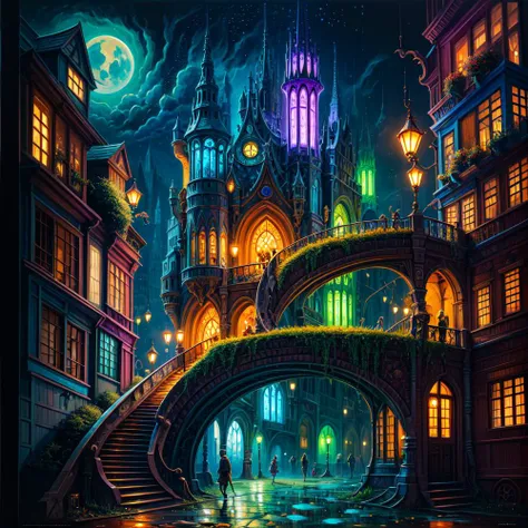 (dread:0.5), painting \(medium\), (vibrant:0.75), (detailed:1.2), (colorful:1.4), illuminated, mystical, (fascinating:1.2), (irresistable:1.2), (futurism), (impressionist:1.1), (surreal:1.2), green, mechanical
