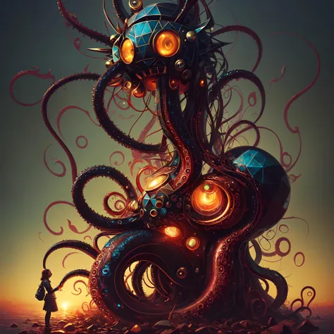 (cult of cthulhu:0.7), (geometric:1.2), (futurism), impressionist, detailed, 1girl, majestic, breathtaking, (suggestive:1.1),(depressing:1.4), (cute:1.4), enticing, (irresistible:1.5), disturbing, (fascinating:1.3), (magnetic:1.2), (yellow), (black:1.2), (crimson), (tentacles:1.2), (surreal:1.3)