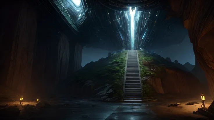 a electronic scifi cliffside arcology outside of the multiverse, masterpiece, Masterpiece realistic, best high quality, perfect details, intricate details, nice lighting, detailed background,<lora:more_details:1.0>, Masterpiece realistic, best high quality, perfect details, intricate details, nice lighting, detailed background,