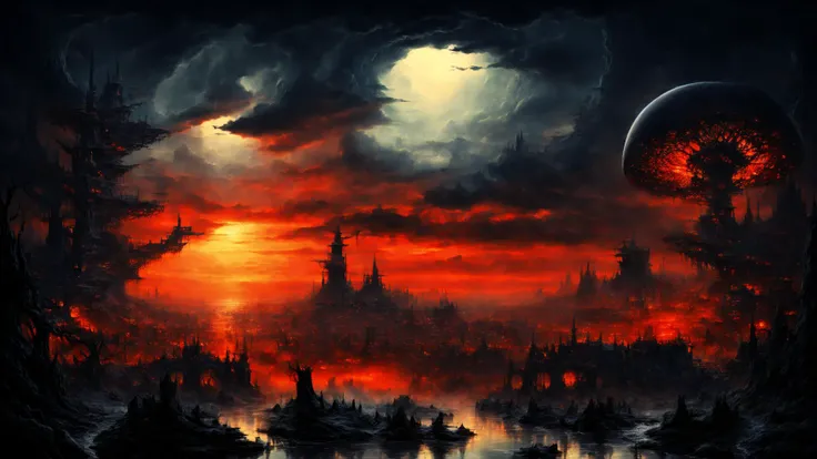 excellent oil painting of a landscape, vibrant colors, powerfull style with epic dramatism, small willage, mistery land, best quality, maximum quality, intricate details, ultrasahrp, ambient oclusion, realistic shadows, art by Bastien Lecouffe Deharme, 8k, oil art, <lora:add_detail:1> <lora:royta v1.1:0.4>8k perfect quality, dramatic magic wind with blowing leafs and flowers <lora:darkworld:1>