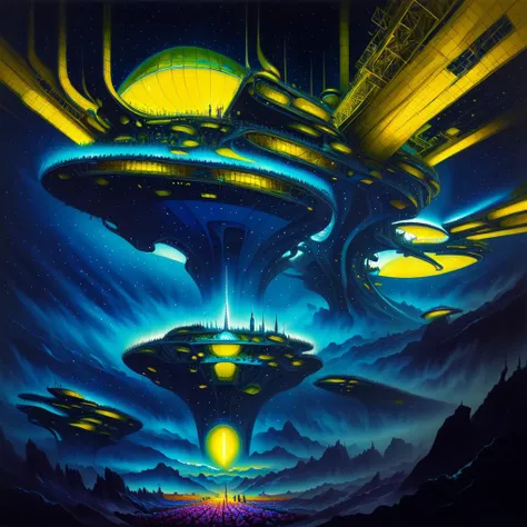 painting \(medium\),  (futurism), impressionist, (detailed), (colorfulL1.2), majestic, breathtaking, (suggestive:1.1),(depressing:1.4), (cute:1.4), disturbing, (fascinating:1.3), blue, (yellow), (surreal:1.1)