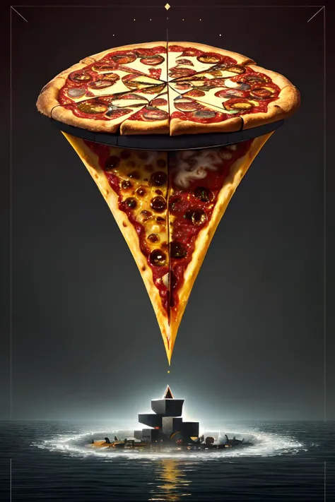 cult of cthulhu, (geometric:1.3), (futurism:1.2), impressionist, detailed, pizza, majestic, breathtaking, (suggestive:1.3),(depressing:1.4), (cute:1.4), (enticing), (irresistible:1.5), (surreal:1.2), disturbing, (fascinating:1.3), (magnetic:0.8), (black:1.2), (yellow:1.1), crimson