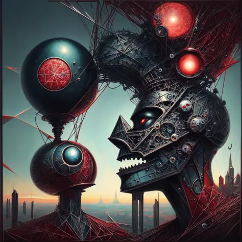 (cult of cthulhu:0.5), (geometric:1.2), (futurism), impressionist, detailed, (1girl:1.2), majestic, breathtaking, (suggestive:1.1),(depressing:1.4), (cute:1.4), enticing, (irresistible:1.5), disturbing, (fascinating:1.3), (magnetic:1.2), (crimson), (black:1.1), (eerie), (surreal:1.2)