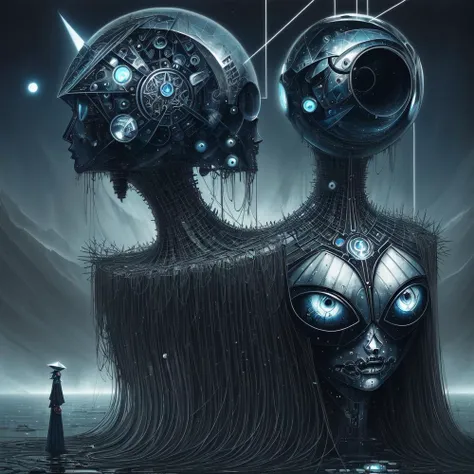 (cult of cthulhu:0.5), (geometric:1.3), (futurism), impressionist, detailed, (1girl:1.2), majestic, breathtaking, (suggestive:1.1),(depressing:1.4), (cute:1.4), enticing, (irresistible:1.5), disturbing, (fascinating:1.3), (magnetic:1.2), (navy), (black:1.1), (eerie:1.2), (surreal:1.5)
