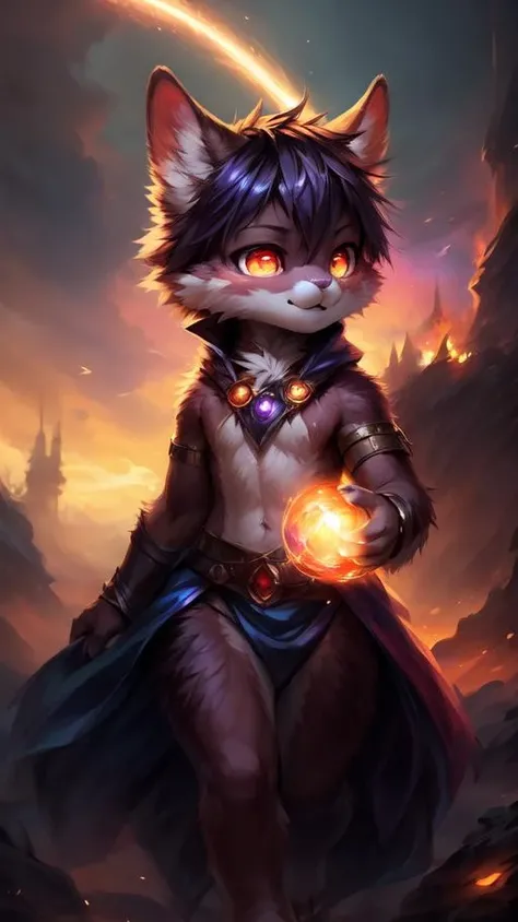 masterpiece, best quality, high quality, extremely detailed 8k wallpaper, detailed, lighting, realistic, beautiful,
uploaded on e621, ((by Pino Daeni, by Ruan Jia, by Fumiko, by Levelviolet, by Supplesee)),
((male)), (solo), <lora:SuperBolinha2_CivicAI_Lora:1>, (SuperBolinha2) , cute, chibi, mage glowing orange eyes ,grasping fiery Rainbow magical energy,, trending on artstation, (Magic all around), Sorcerer, epic
BREAK,
(detailed background, depth of field, shadow, volumetric lights, ambient light on the body), ((fog battlefield)) Rainbow background,
masterpiece, best quality, ultra realistic, 4k, 2k, (high detail: 1.3),
(3D \(art\):1.2), blender \(software\), soft focus,
ray tracing, (unreal engine: 1.3), absurd resolution,