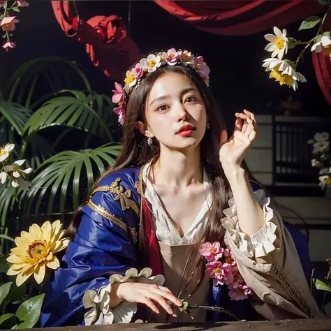 ((masterpiece)),(Best quality), ((portrait of 1 Flower))<lora:renaissance:1>
