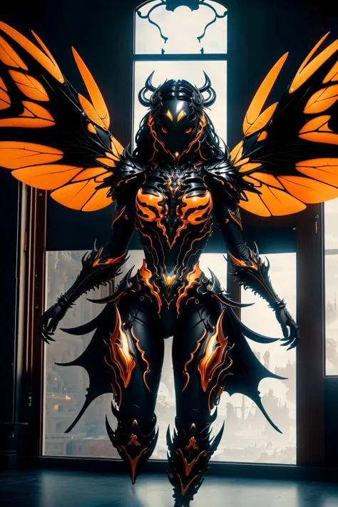 <lora:wsprmr_v1:0.9>
masterpiece, highly detailed photorealistic 8k raw photo, best cinematic quality, volumetric lighting and shadows, Extreme long shot
1girl in Goldfish Orange wsprmr, insect wings, claws, full body, Standing, pretending to hold a bouquet of daisies, dungeon background