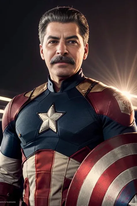 modelshoot style, muscular,Joseph Stalin dressed as Captain America,no helmet,intricate details, lens flare, intricate detailed face, 4k, 8k, hdr
<lora:Joseph_Stalin:0.8:1,1,1,1,1,1,0,1,1,1,1,1,1,1,1,1,1>