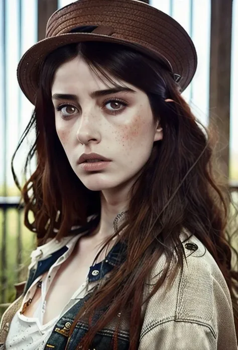 beautiful (ozge_gurel),dirty,redneck,redhead,freckles,Feminine,Detailed Pupils,Look at Viewer,Intricate,High Detail,Sharp,by Sophie Anderson,by llya Kuvshinov,by JB Monge,by Anders Zorn,
<lora:more_details:0.8>,
<lora:ozge_gurel-000008:0.8>,