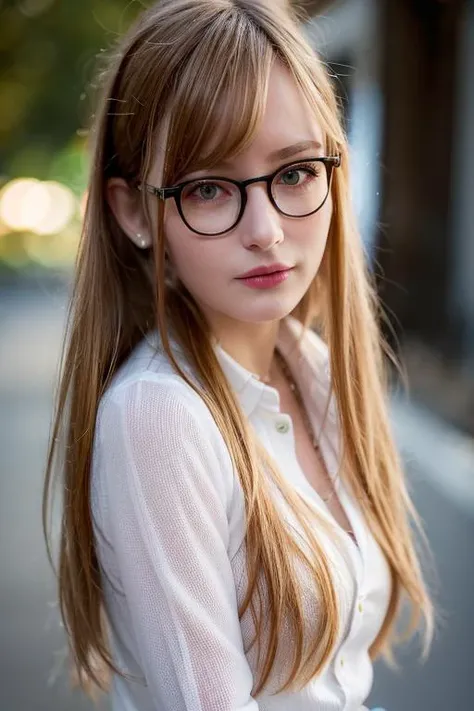photo of a girl,blonde long hair with side ponytail, wearing business suit, wearing big glasses, standing in the street,makeup,freckles,
best quality, realistic, photorealistic, (intricate details:1.2), (delicate detailed), (cinematic light, best quality Backlights), clear line, sharp focus, realistic face, detailed face
unity 8k wallpaper, ultra high res, (photorealistic:1.4), looking at viewer, <lora:ellaFreyaLora_v10:0.9>