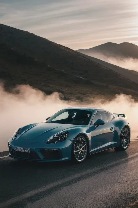 <lora:retroMoto:1>, retroMoto a blue porsche sports car driving down a road, (High detail RAW Photo), (masterpiece, photorealistic, heavy shadow, dramatic and cinematic lighting, key light, fill light), sharp focus, film grain, grainy, cinematic, cinematic bloom, depth of field, blurry background, fog