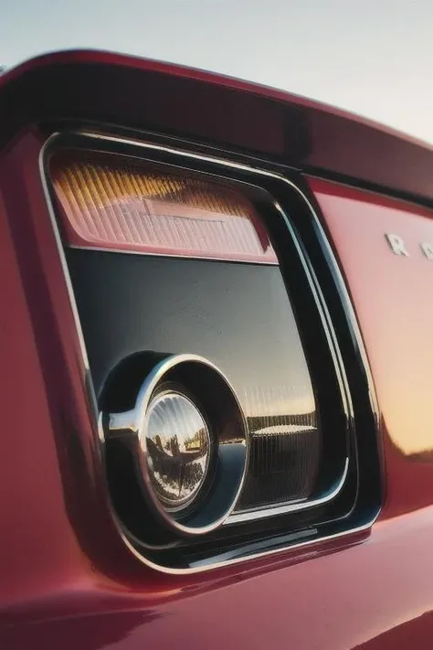 <lora:retroMoto:1>, retroMoto a close up of a car with a red light, (High detail RAW Photo), (masterpiece, photorealistic, heavy shadow, dramatic and cinematic lighting, key light, fill light), sharp focus, film grain, grainy, cinematic, cinematic bloom, depth of field, blurry background