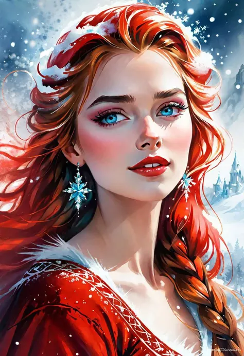 close-up, portrait, (masterpiece), 8k, UHD, RGB, HDR, best quality, digital art, cinematic quality, cinematic, portrait, art, realistic art, digital illustration, bright rich colors, watercolor, oil paints,
Snow Queen in Red "Elsa"
Anna Razumovskaya, Gabriele Del Otto, Luis Royo, Frank Frazetta, Fabian Perez,